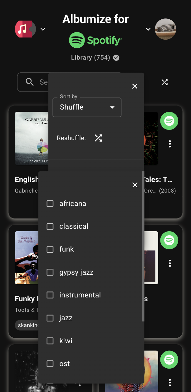 View albums and playlists